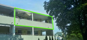 Außenansicht Wohnung markiert