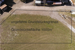 Grundstück Vogelperspektive Telfes mit Grundstücksgrenze